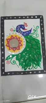Peacock lippan art painting