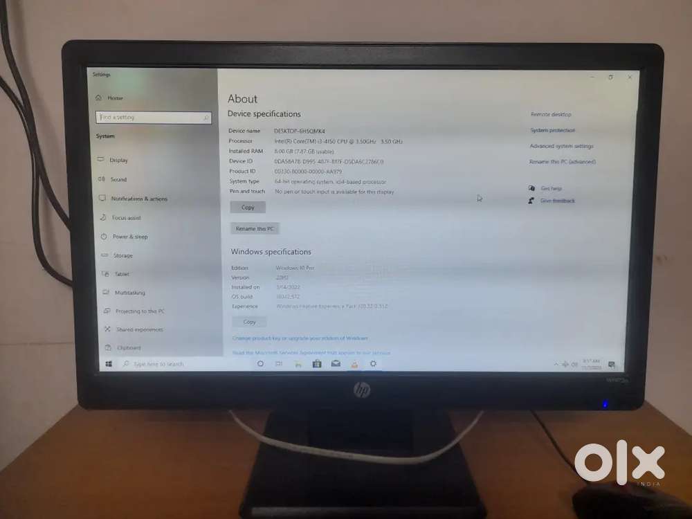 Desktop computer along with Table, price not negotiable.