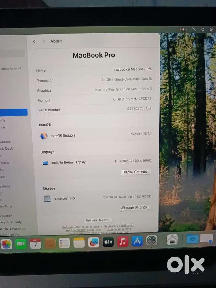 MacBook pro Intel i5