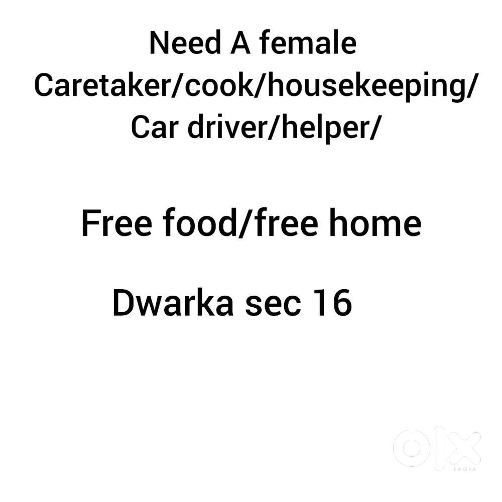Caretaker/cook/cleaner/helper/car driver