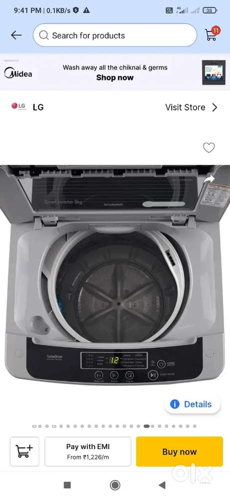 Branded LG washing machine easy to use