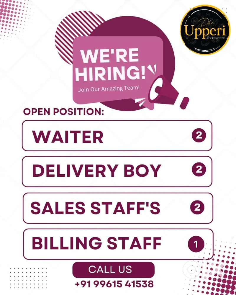 Sales staff, Billing,