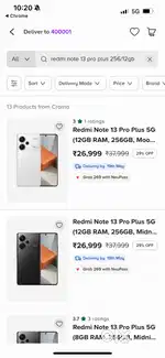 Flat 5000/- off on Redmi Note 13 Pro Plus 256/12GB Warranty Seal Pack