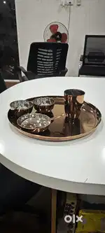 6 piece rose gold dinner set buffet set