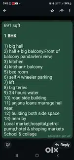1 bhk Specious flat for sell at Pathardi phata Nashik