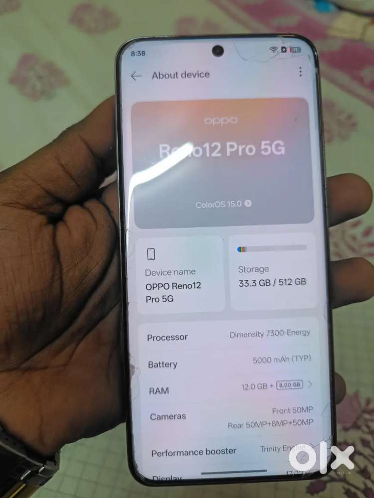 Oppo reno 12pro 512gb 12gb ram everything available bill box