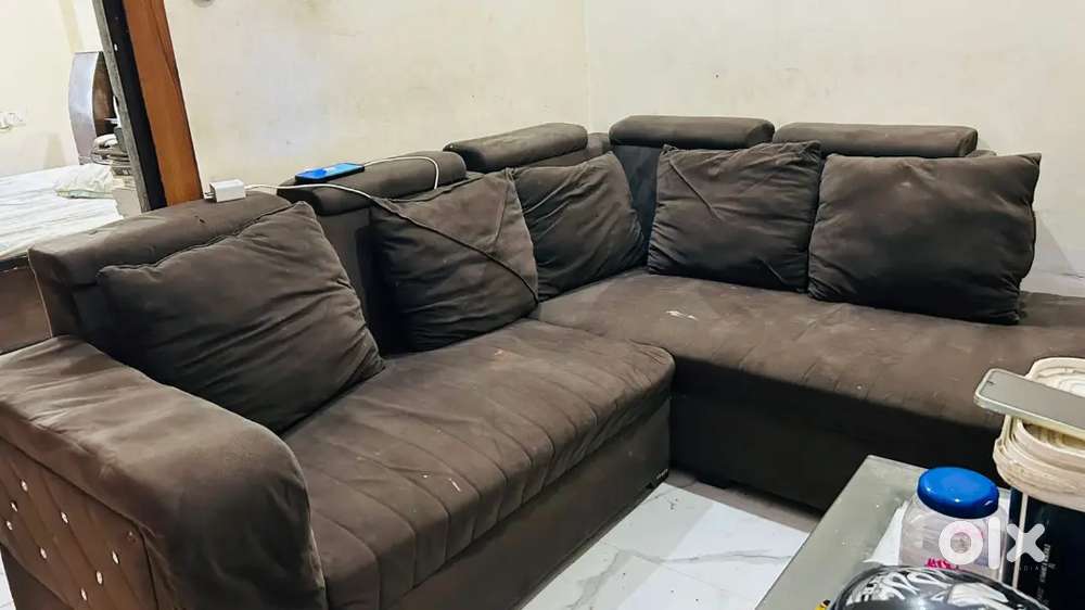 L shofa set with table