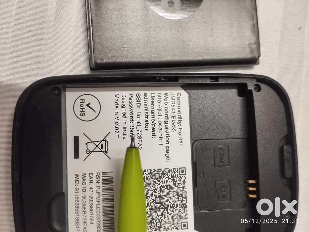 Jiofi router portaby