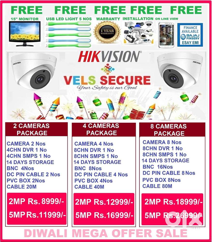 HIKVISION CCTV CAMERA 2MP   DAY & NIGHT     VISION  DIWALI MEGA DISCOU
