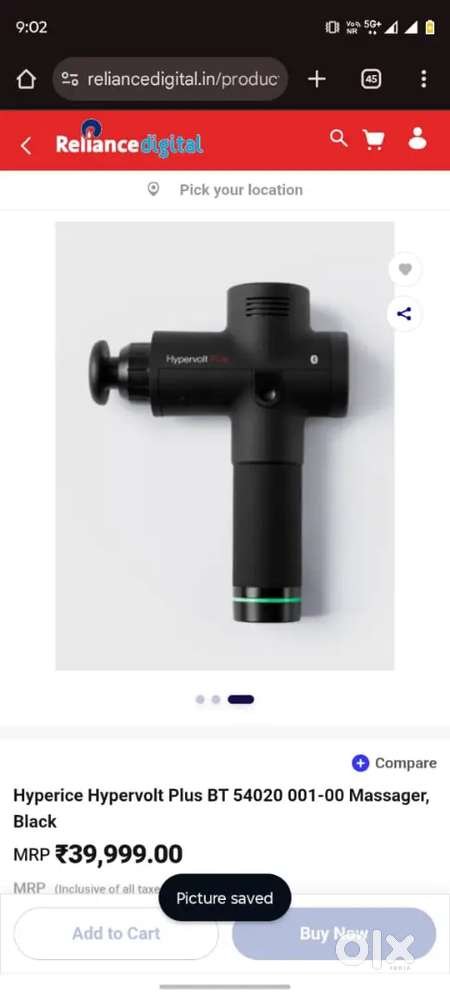 Hyperice Hypervolt Plus BT 54020 001-00 Massager, Black