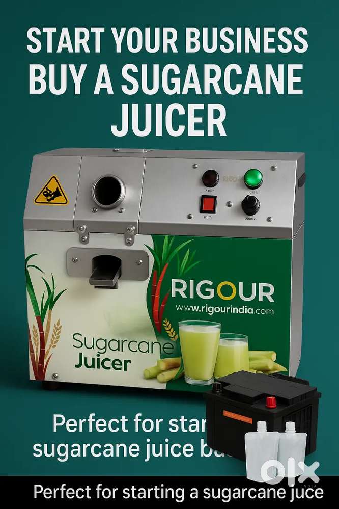 Sugarcane juice machine with inverter and battery + Pouches