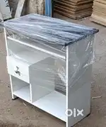 Dark and white computer table
