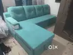 L Shape Sofa Brand New Green