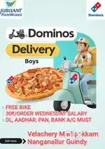 DOMINOS MADIPAKKAM PIZZA DELIVERY - BIKE PROVIDED -WEEKLY SALARY