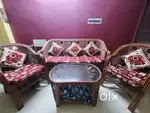 Cane Bamboo Sofa Set with Table (ring-design) 5 seater (Beth Sofa Set)