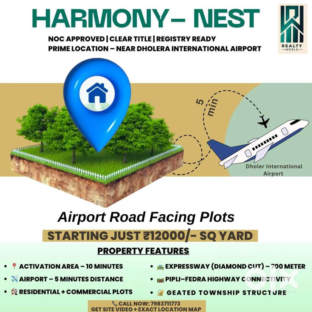 Starting ₹12000sq/yards Near Dholera International Airport