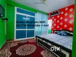 3BHK Flat with AC+Wardrobe+Geyser+3-Diwan Bed+3-balcony,freeze+RO etc