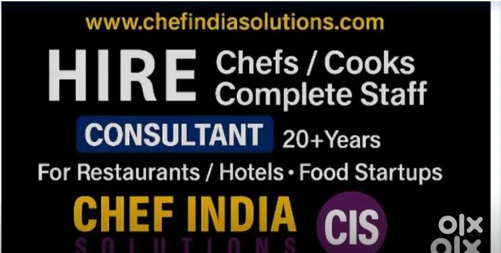 chefs/cooks &Staff  CONSULTANT for Restaurant/hotels /startup