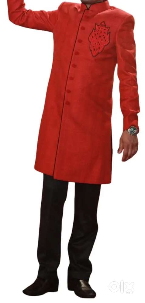 Stylish Red Indo-Western Sherwani for Men