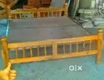 new queen size wooden cot 5feet width × 6.3feet length (akeshi wood)