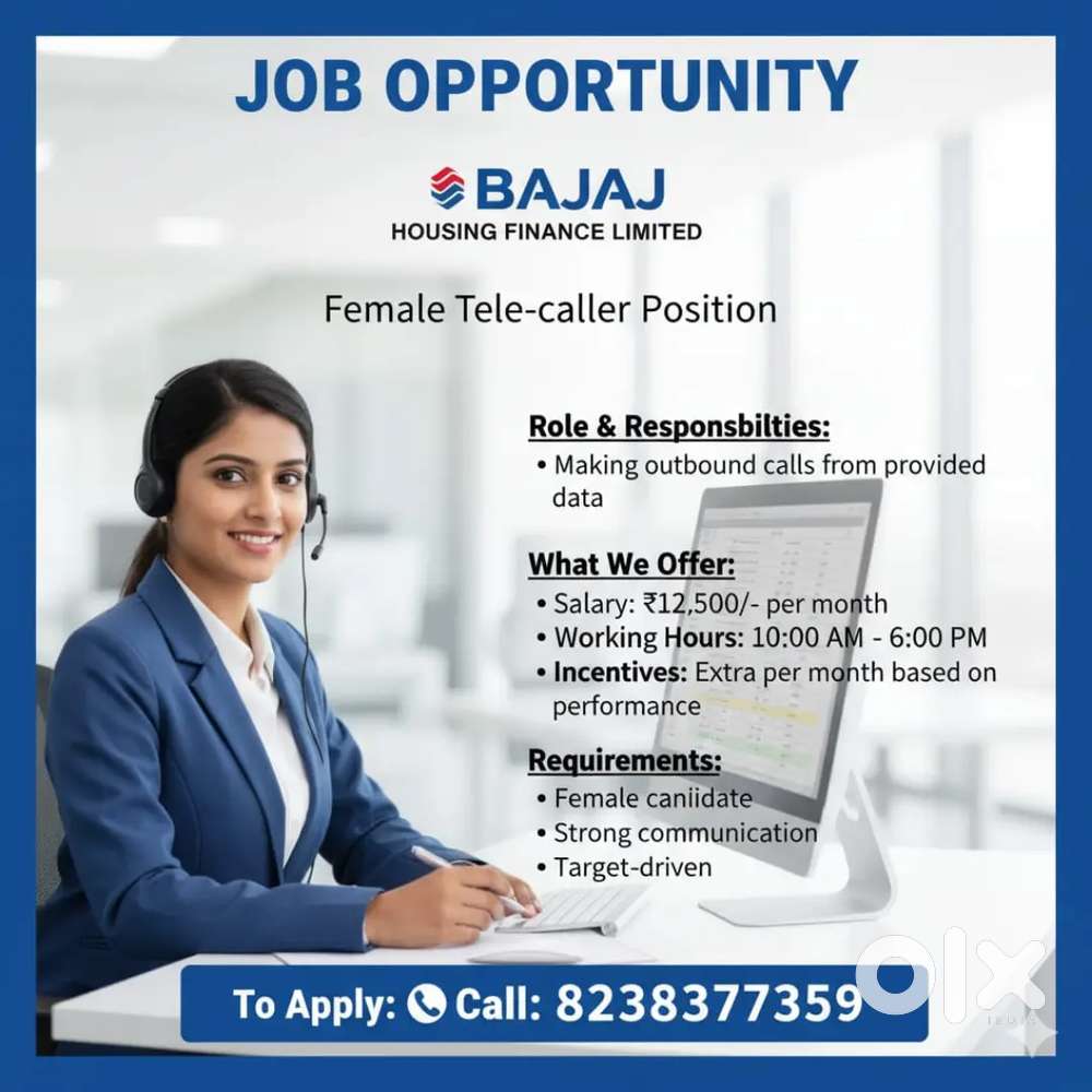 Bajaj housing finance telicaller cum sals educative ( female)