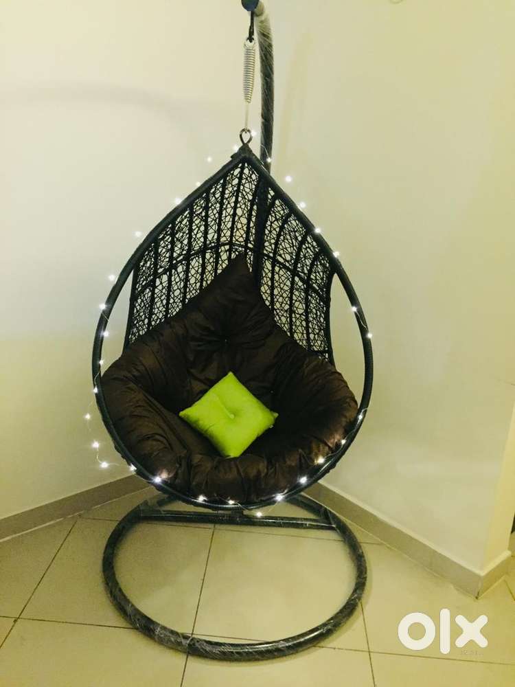 Hanging Swing Chair with Stand & Cushion