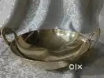 Antique pure brass solid very heavy big kadai