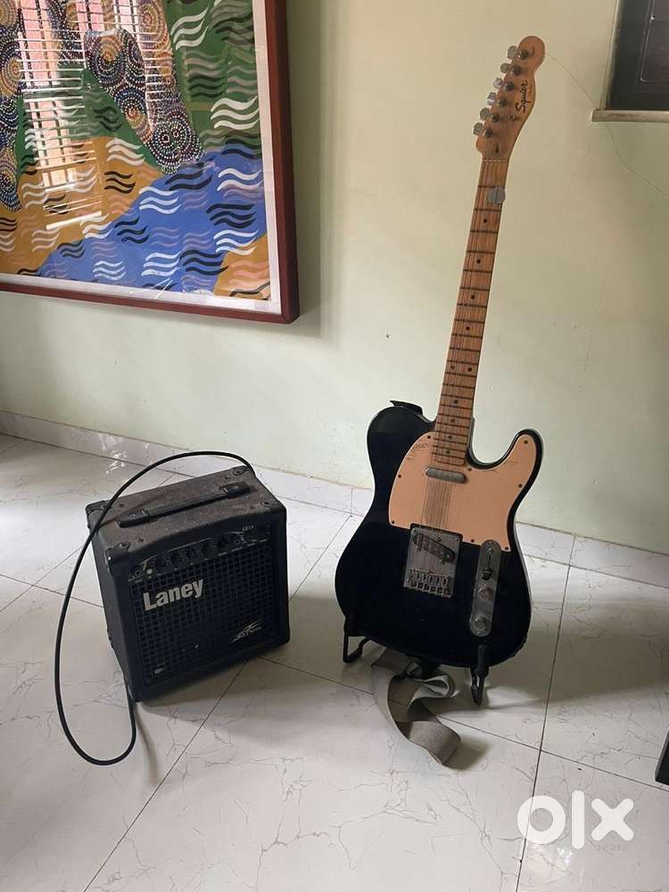 Squier fender tele- Electric guitar+stand+speaker