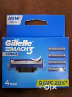 Gilette Mach3 Turbo Cartridges x4 (Shaving essentials)