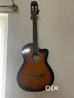 Pluto Acoustic Guitar- Brown + Black colour
