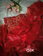 Organza Saree & Blouse Pieces