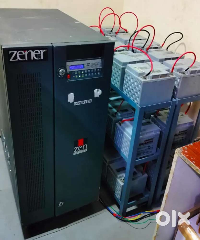 Zener Make 15KVA 360VDC 3/3/ Online ups and Amaron 12V 42AH 30Nos