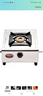 Surya flame single burner stove with pipe and regulator. And chat tawa