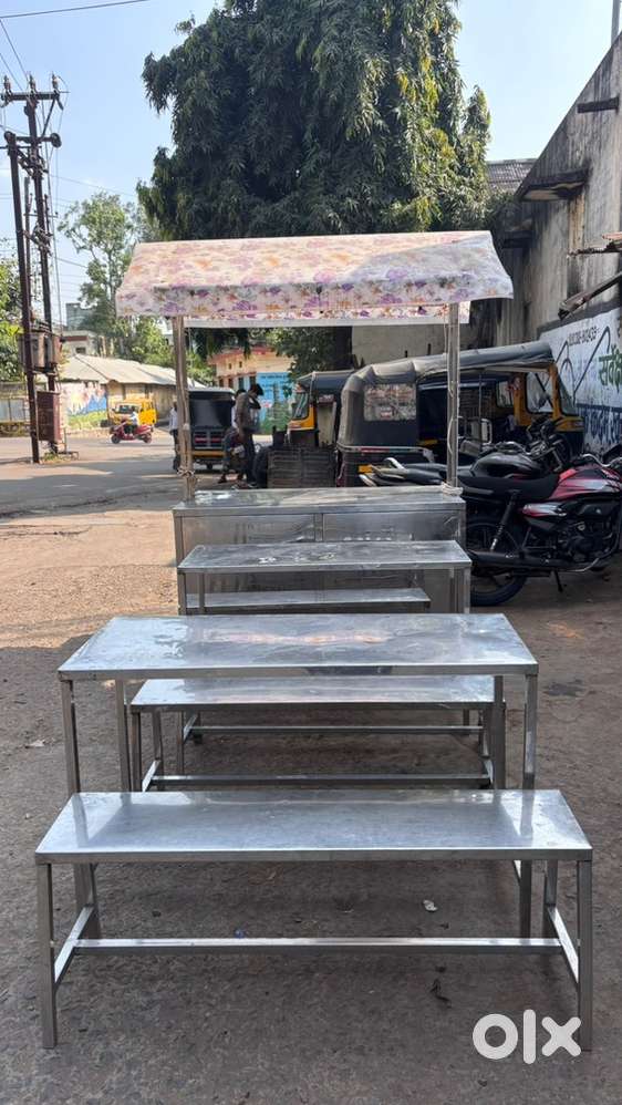 Food stall. Pure stainless steel