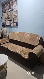 New sofa 5 seater wooden with cover