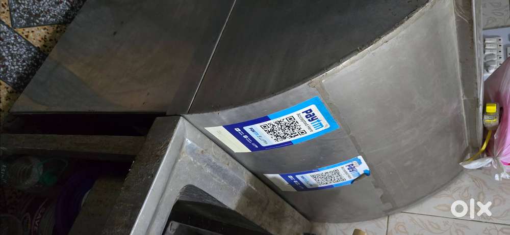 Wash Basin Steel, billing counter, computer and printer