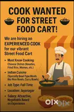 Looking for a cook for food cart (20%) profit sharing