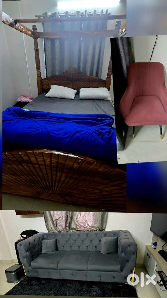 Move Out Sale Brand New Queen Size Bed Teak Wood Sofa Chair Mattress