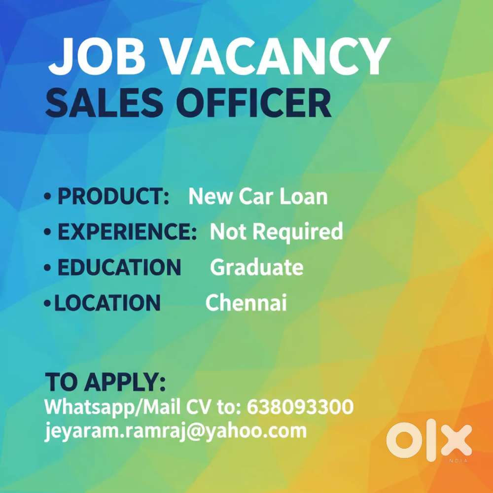 Banking Job Need Sales Executive for New Car loan