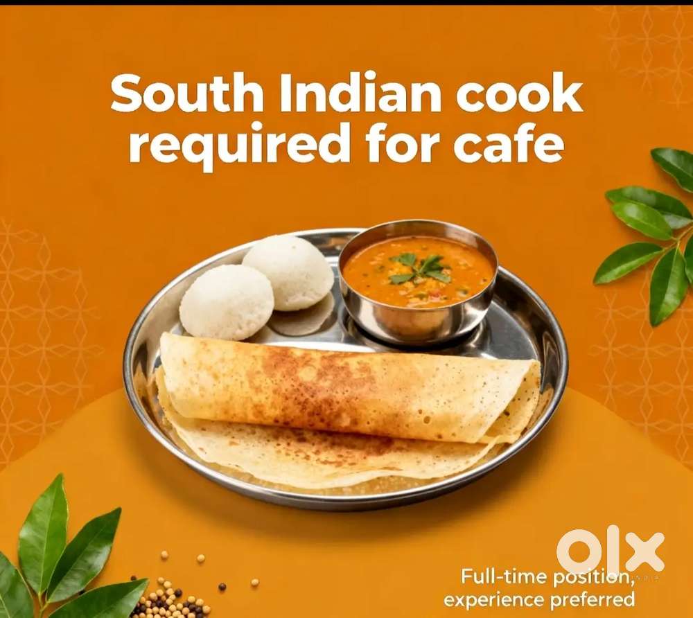 South Indian Cook required for cafe