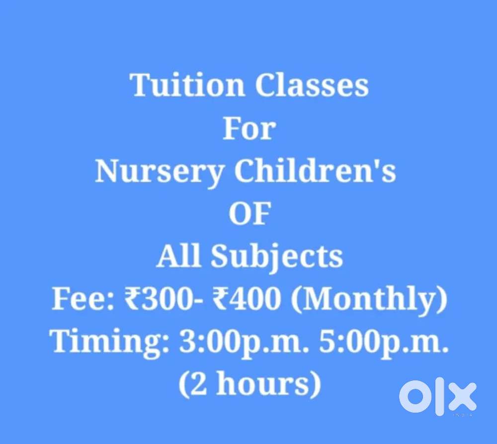 Tuition classes for nursery children's Haldwani Kamluaganja Road