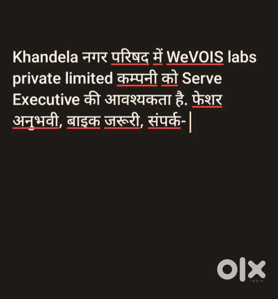 Khandela नगर परिषद में WeVOIS labs limited कम्पनी को Servere exustve