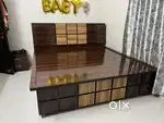 Double bed with hydrolic