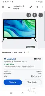 Zebronics android smart led tv 32 inch