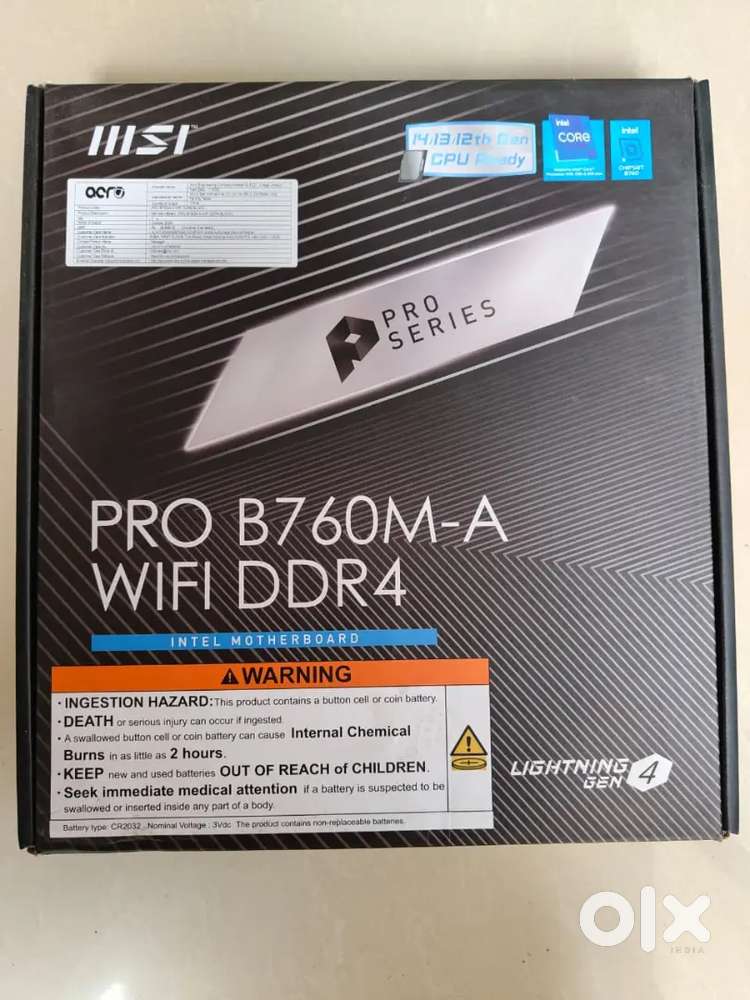 MSI pro B760M-A WIFI DDR4,LGA1700,Intel 12th 13th 14th