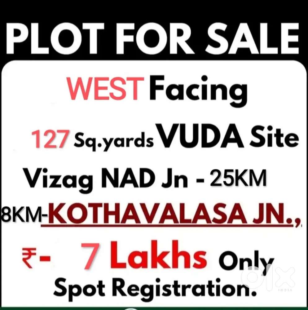 Urgent sale 
Vuda approved land for sale,