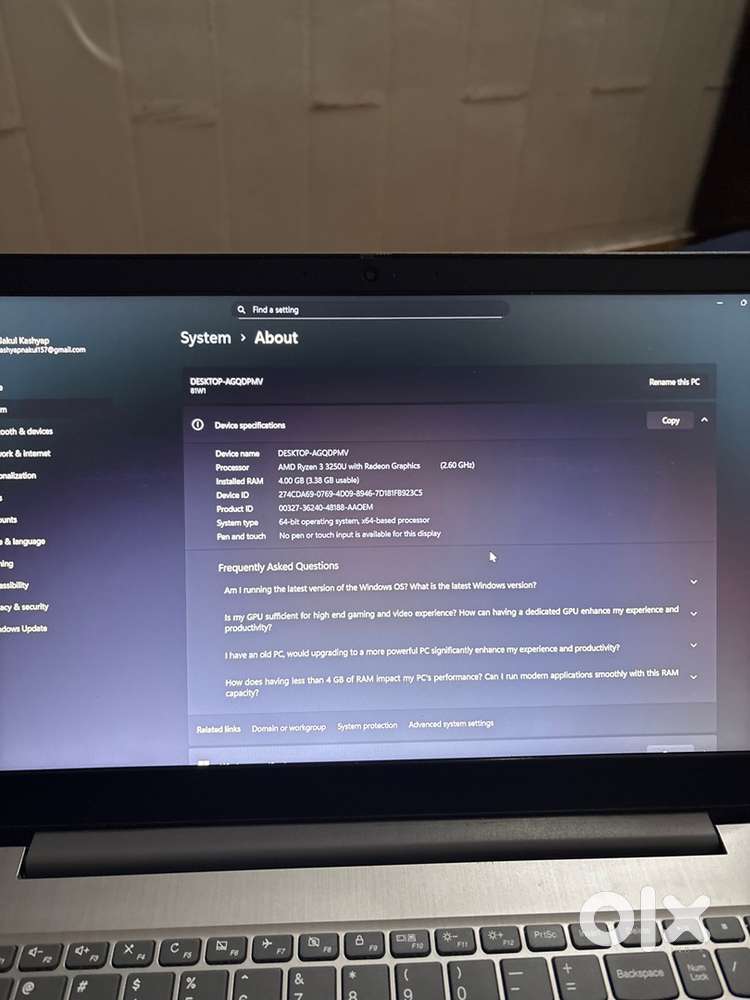 Lenovo ideapad3 Ryzen 3 3250U