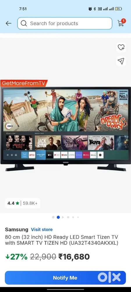 Samsung 32 inches smart tv.