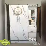 Khwaja furniture.  Marble look wardrobe.  Bajaj finance available