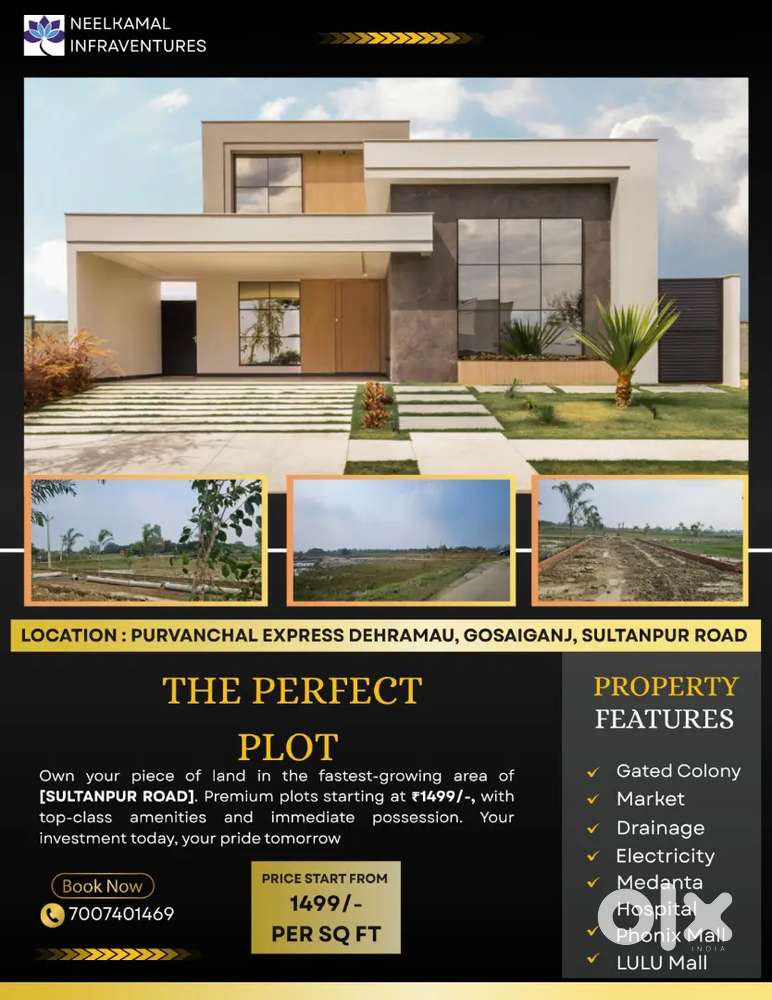 Plot on purwanchal in express in  Dehramau mohanlalganj